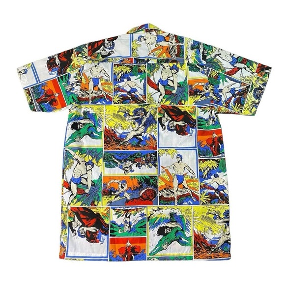 Vintage 80s Repage Tarzan Comic Strip Button Down T-Shirt - L (14-16) - Picture 4 of 4